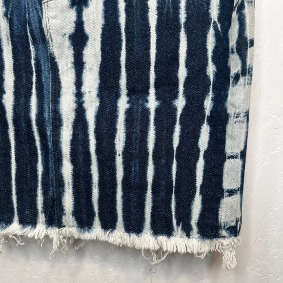 Good American Shibori Tie Dye Mini Jean Skirt Size 2 Summer spring