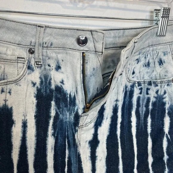 Good American Shibori Tie Dye Mini Jean Skirt Size 2 Summer spring