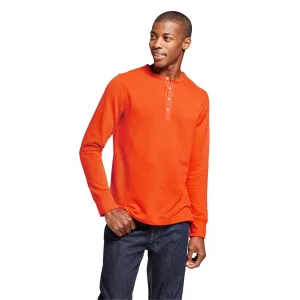 Goodfellow Men's Heavyweight Long-Sleeve Thermal Henley Shirt Small Orange