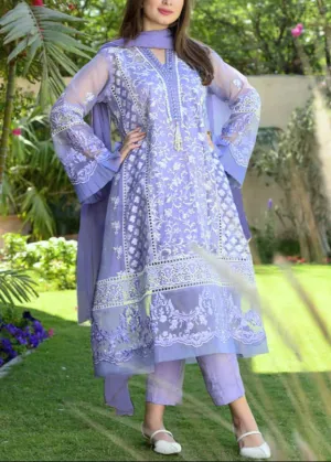 Grace S838-Embroidered 3pc organza dress with Dyed Organza Dupatta.