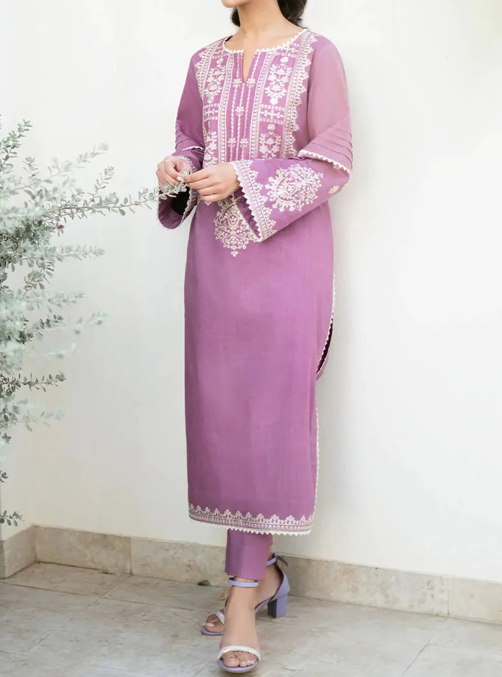 Grace W409-Embroidered 2pc marina dress