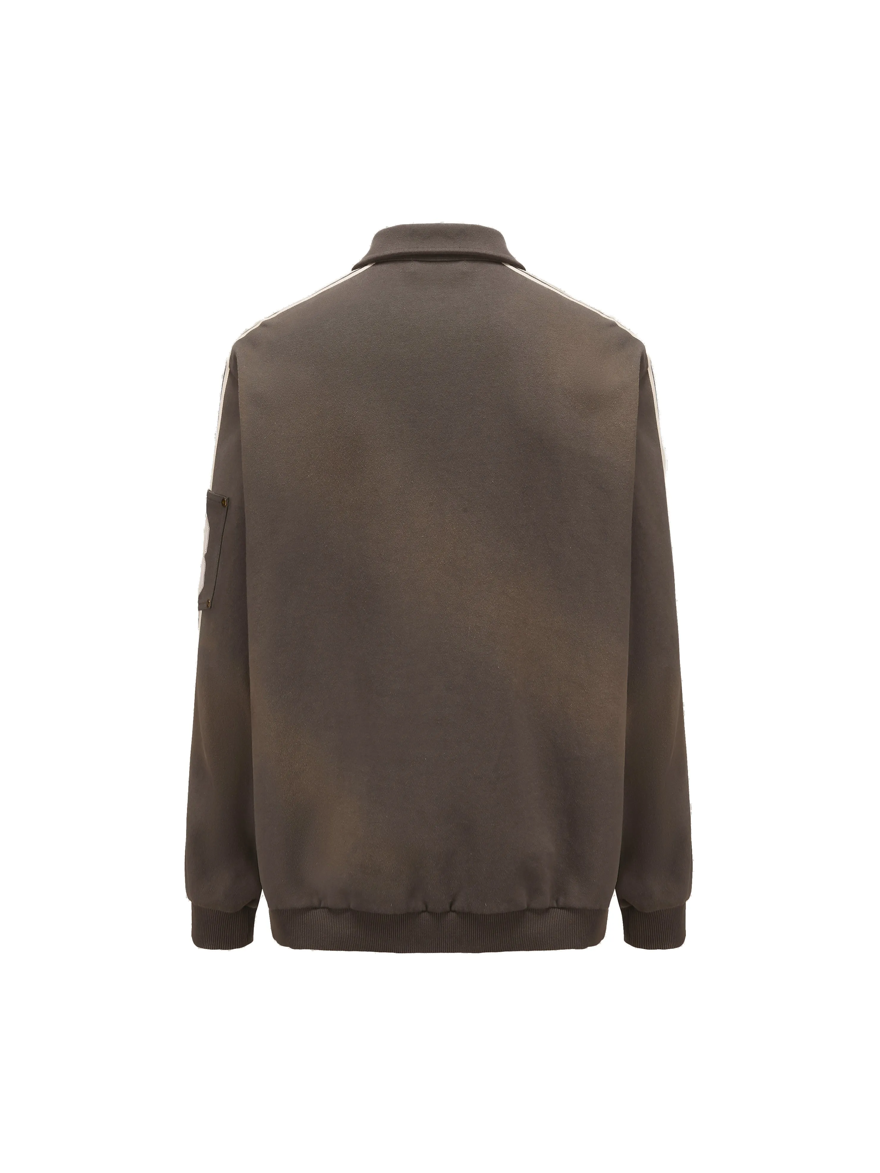 Gray Washed Polo Sweater