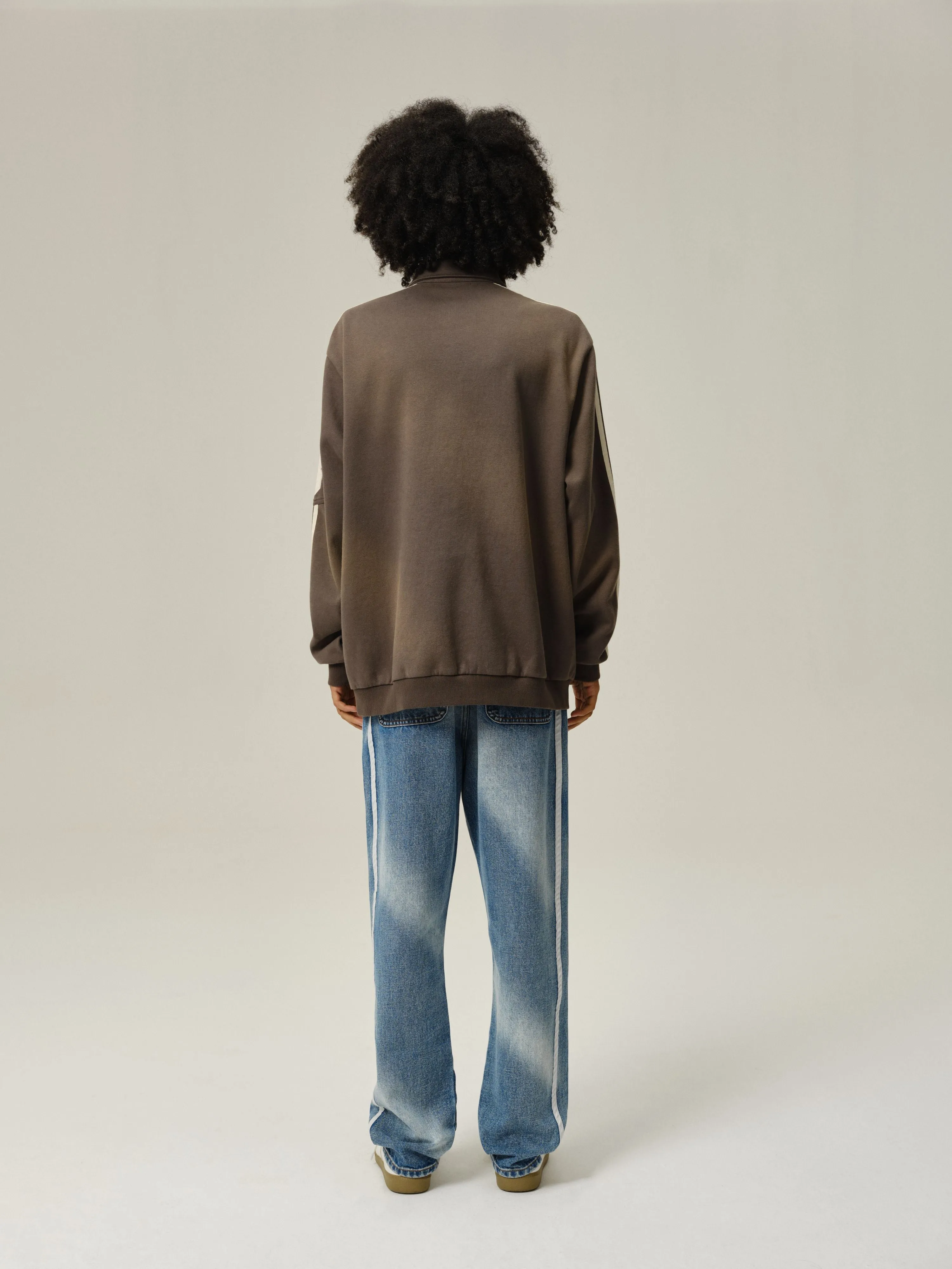 Gray Washed Polo Sweater
