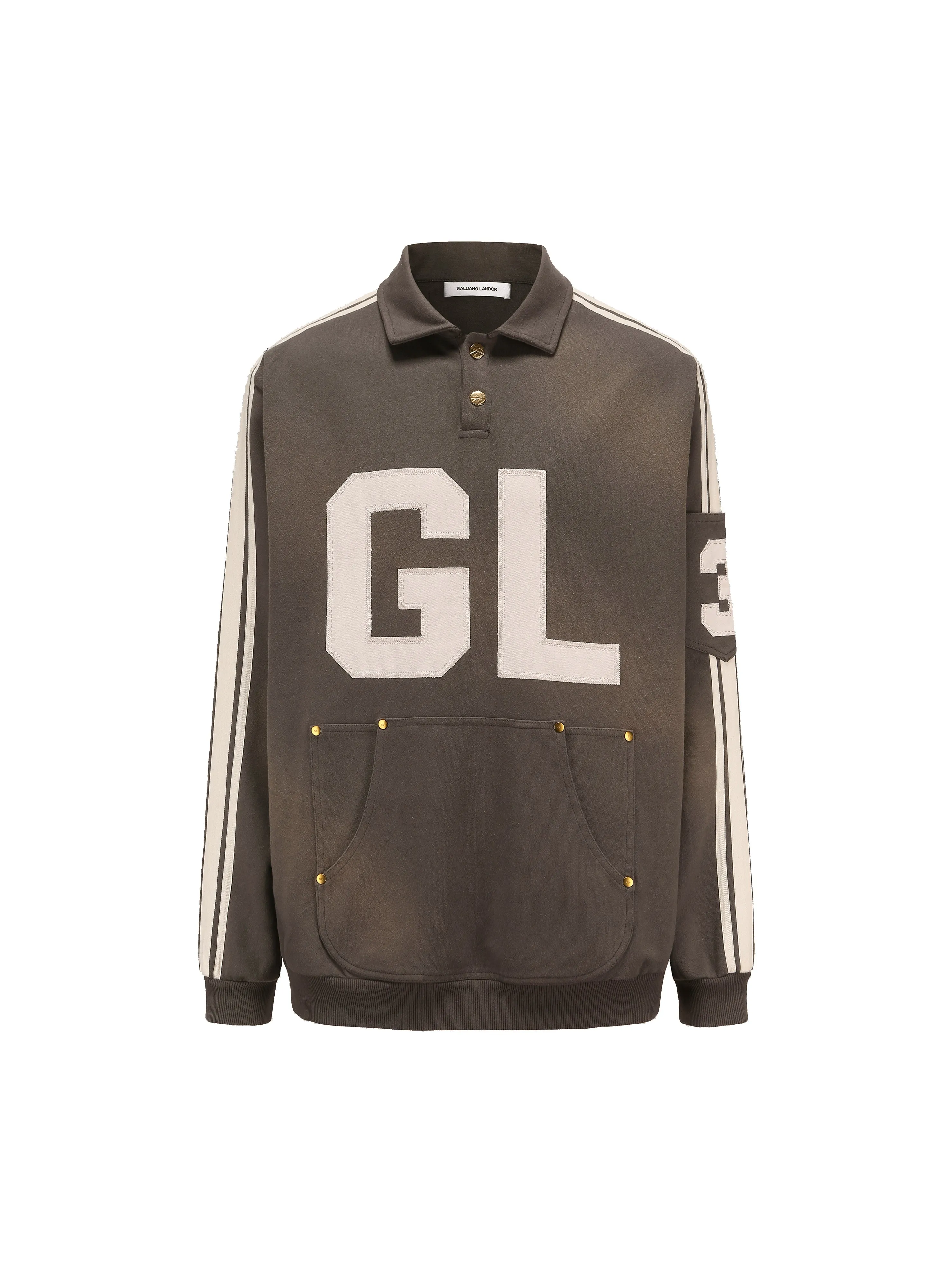 Gray Washed Polo Sweater