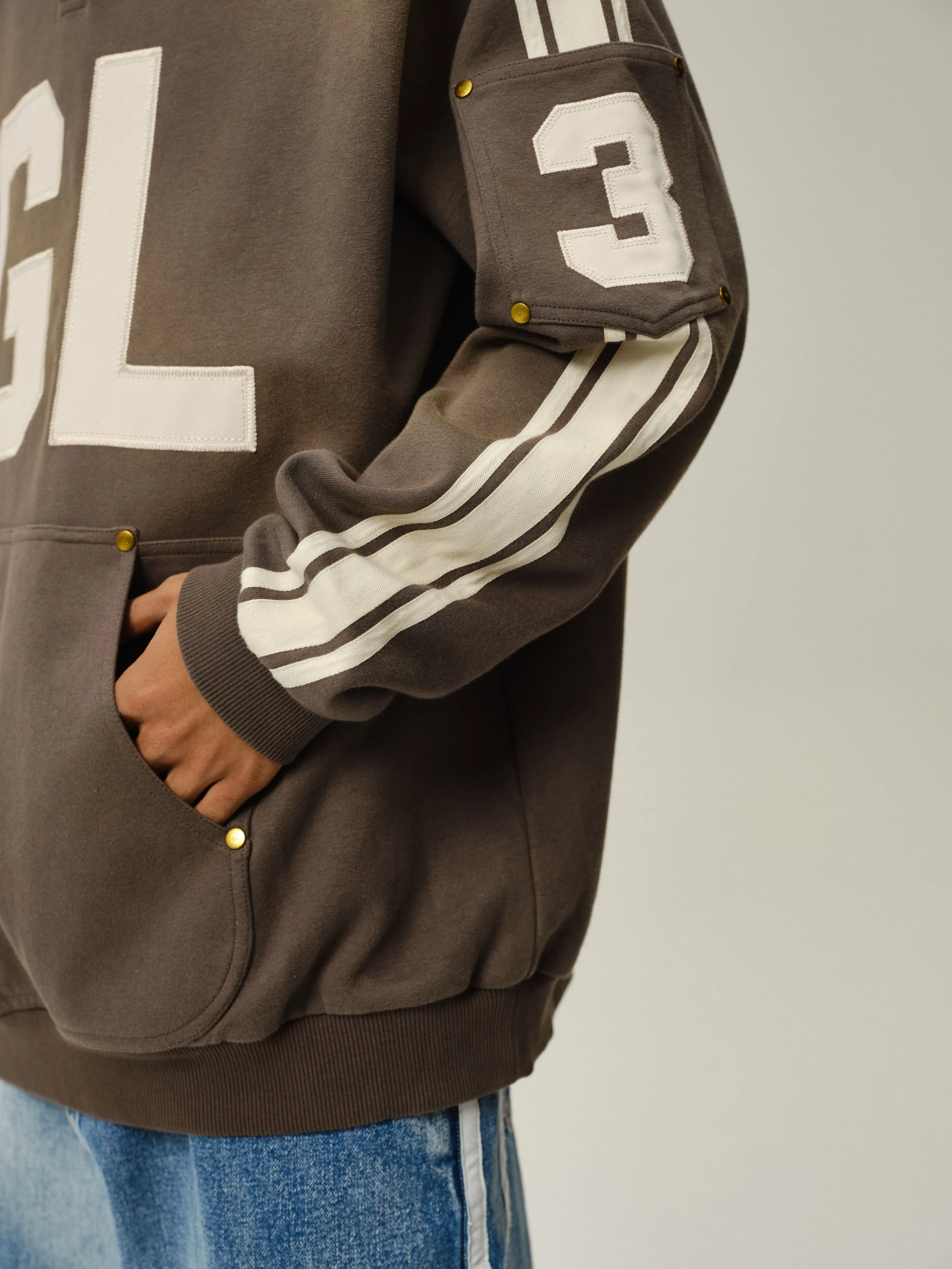 Gray Washed Polo Sweater