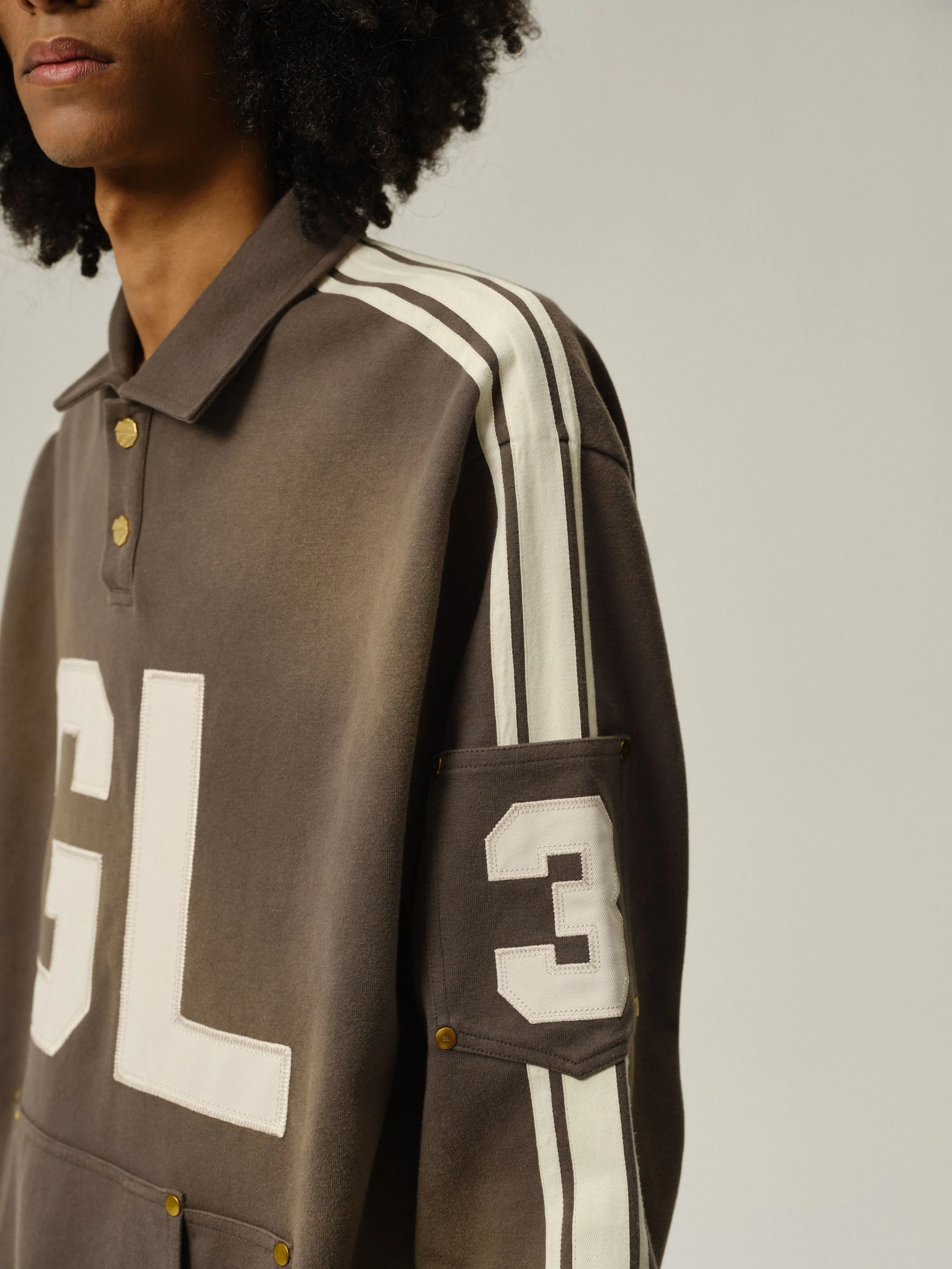 Gray Washed Polo Sweater