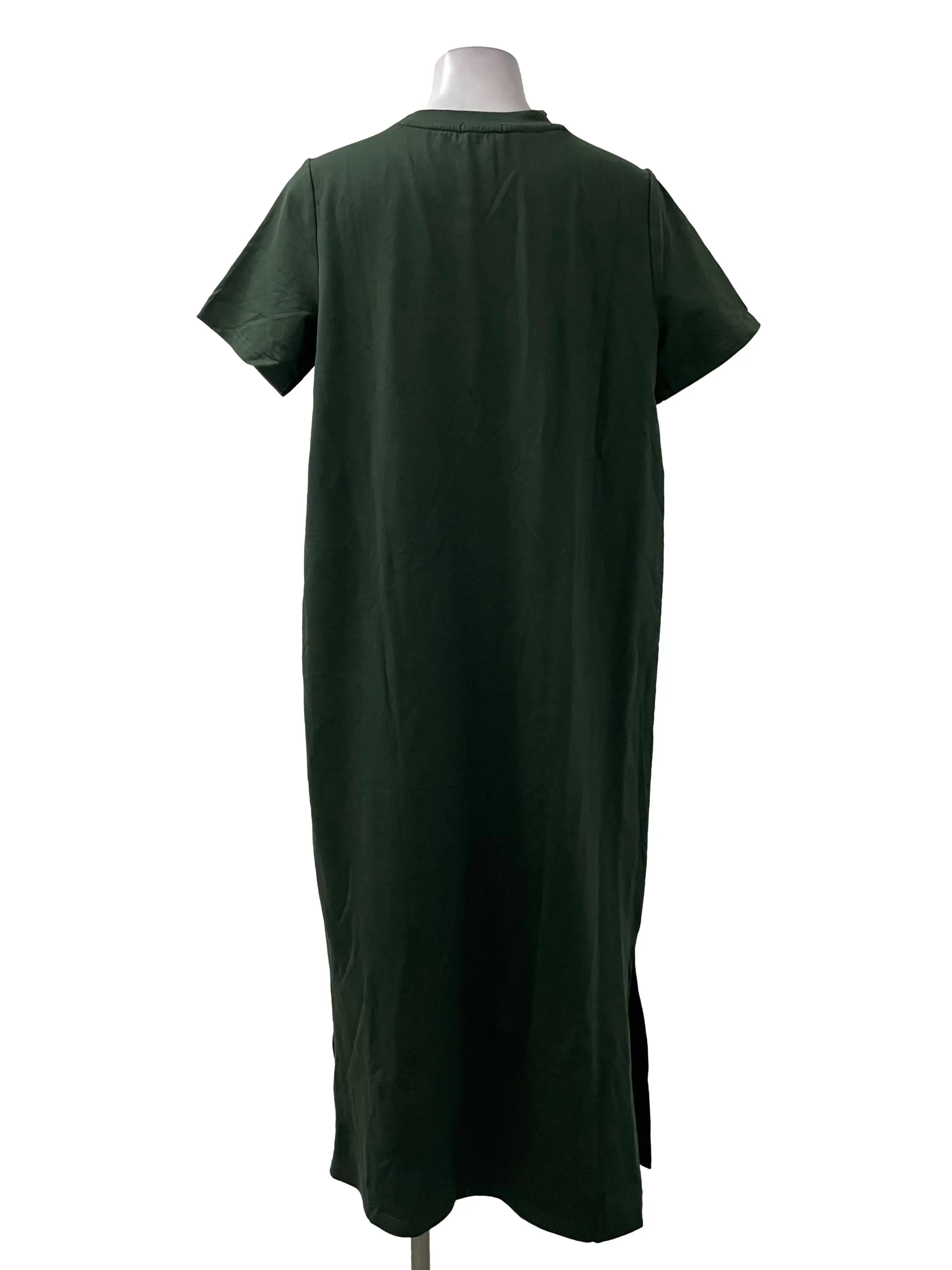 Green T-Shirt Round Neck Dress