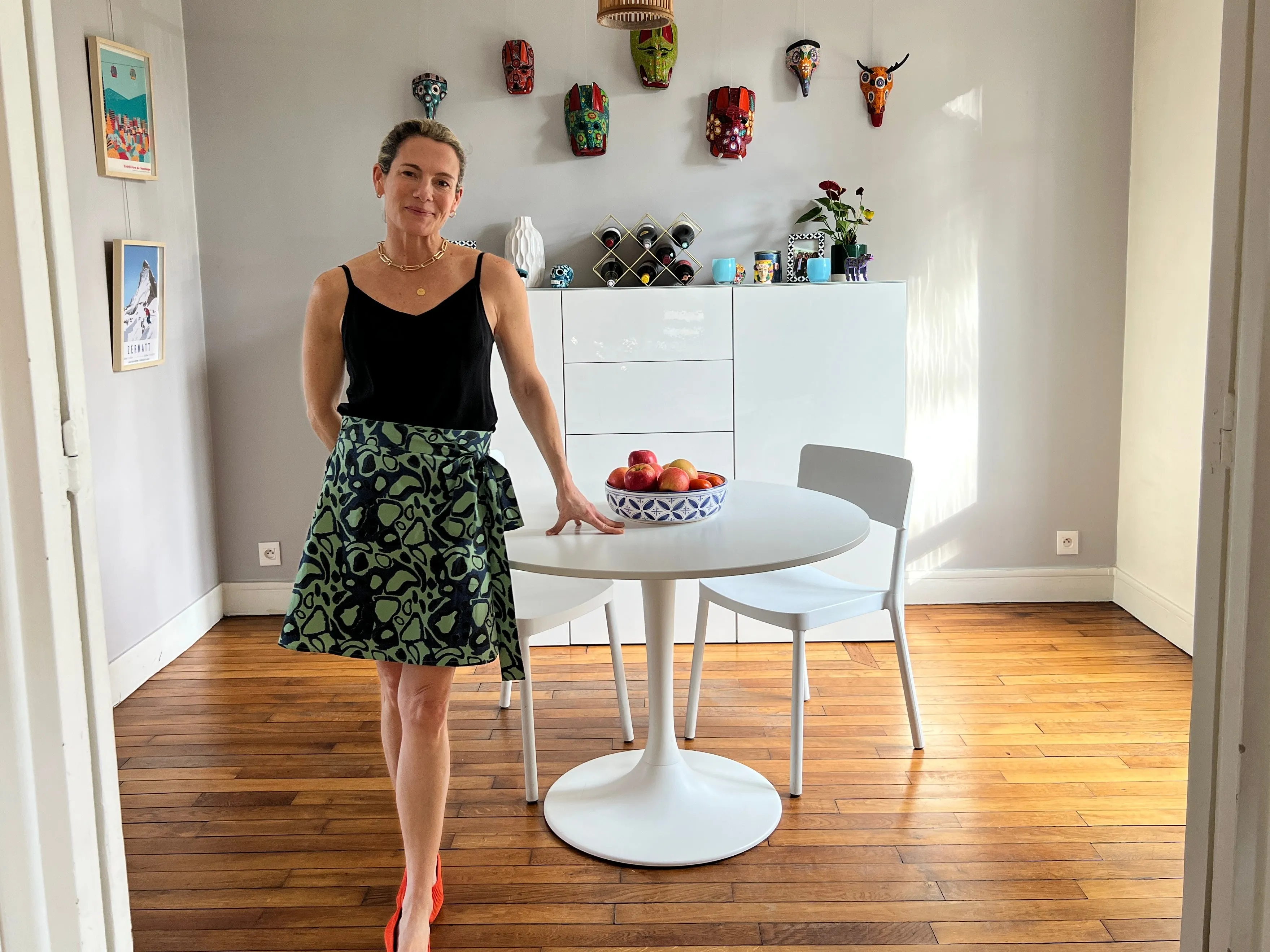 Green Wild Dog Short Wrap Skirt