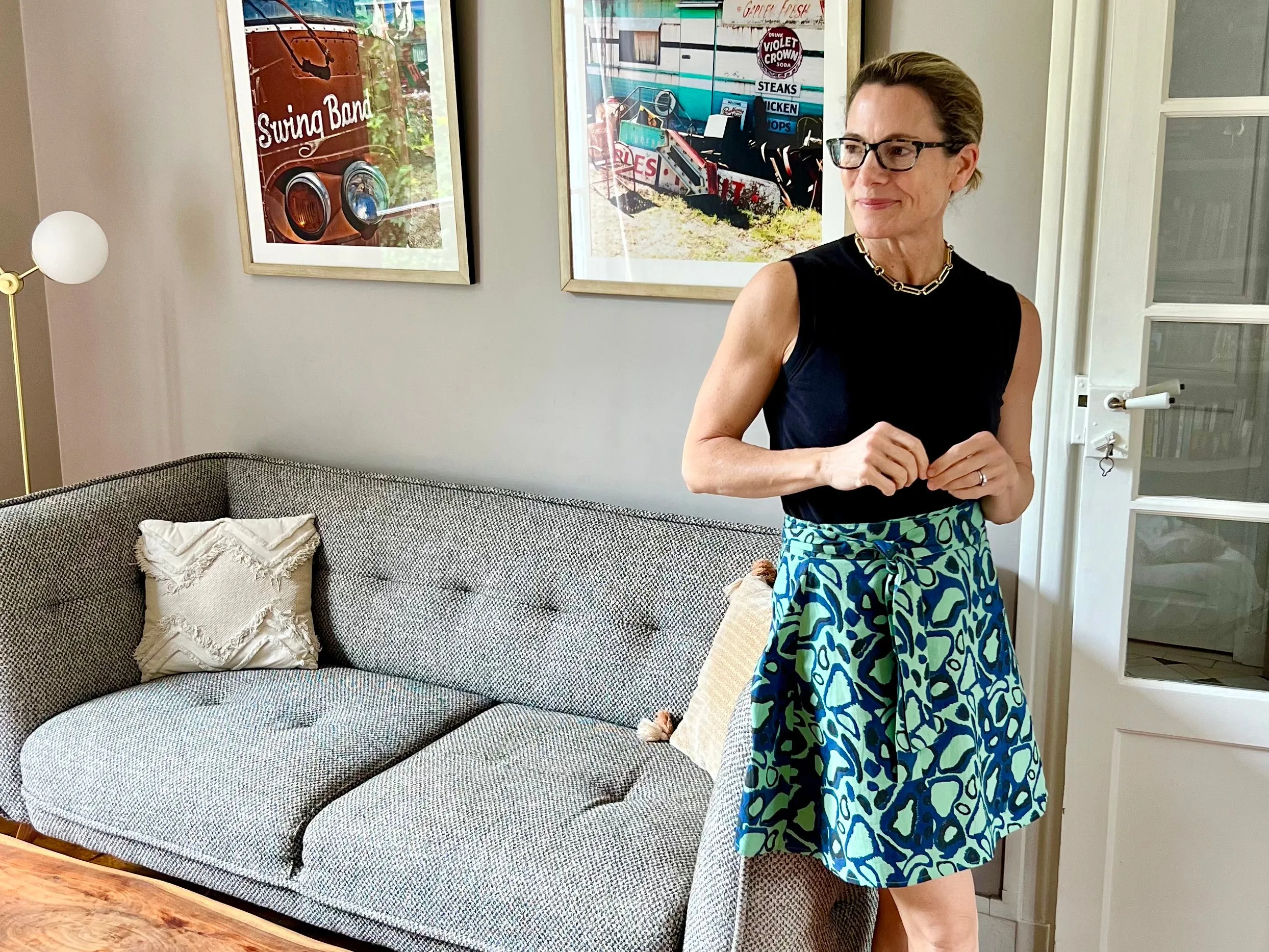 Green Wild Dog Short Wrap Skirt