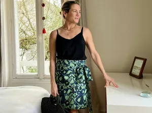 Green Wild Dog Short Wrap Skirt
