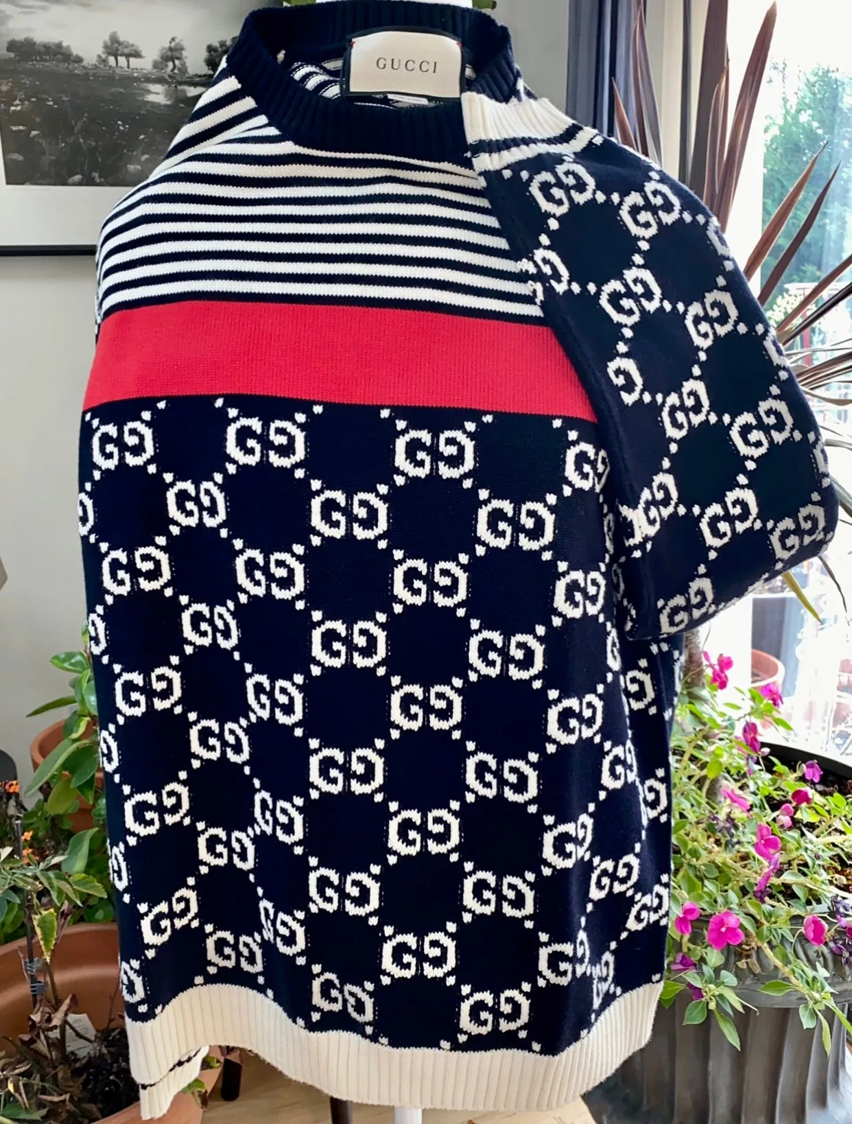 Gucci GG Supreme Striped Knit Sweater