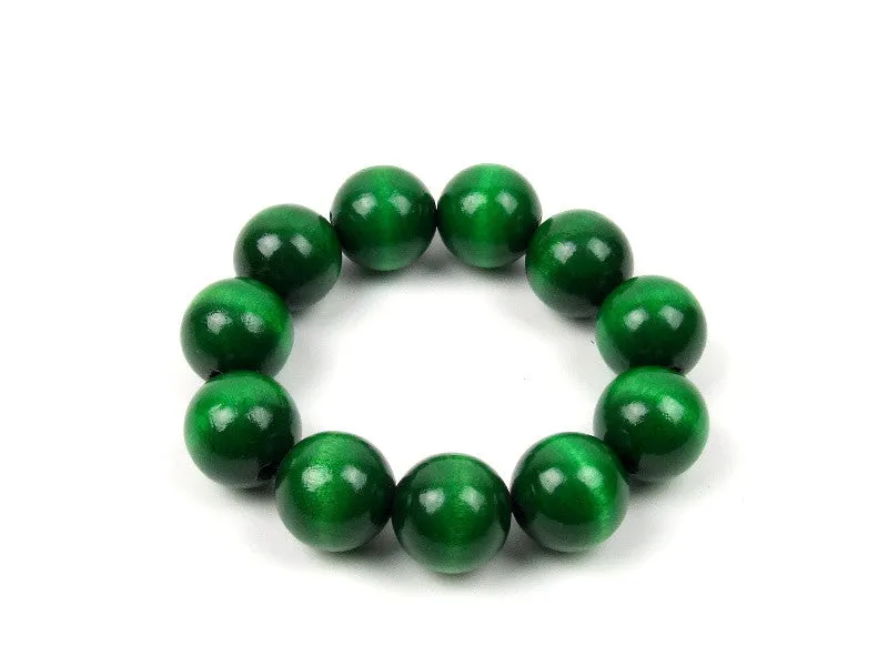 Handmade Wooden Bead Necklace and Bracelet Set (Korale Goralskie)- Dark Green