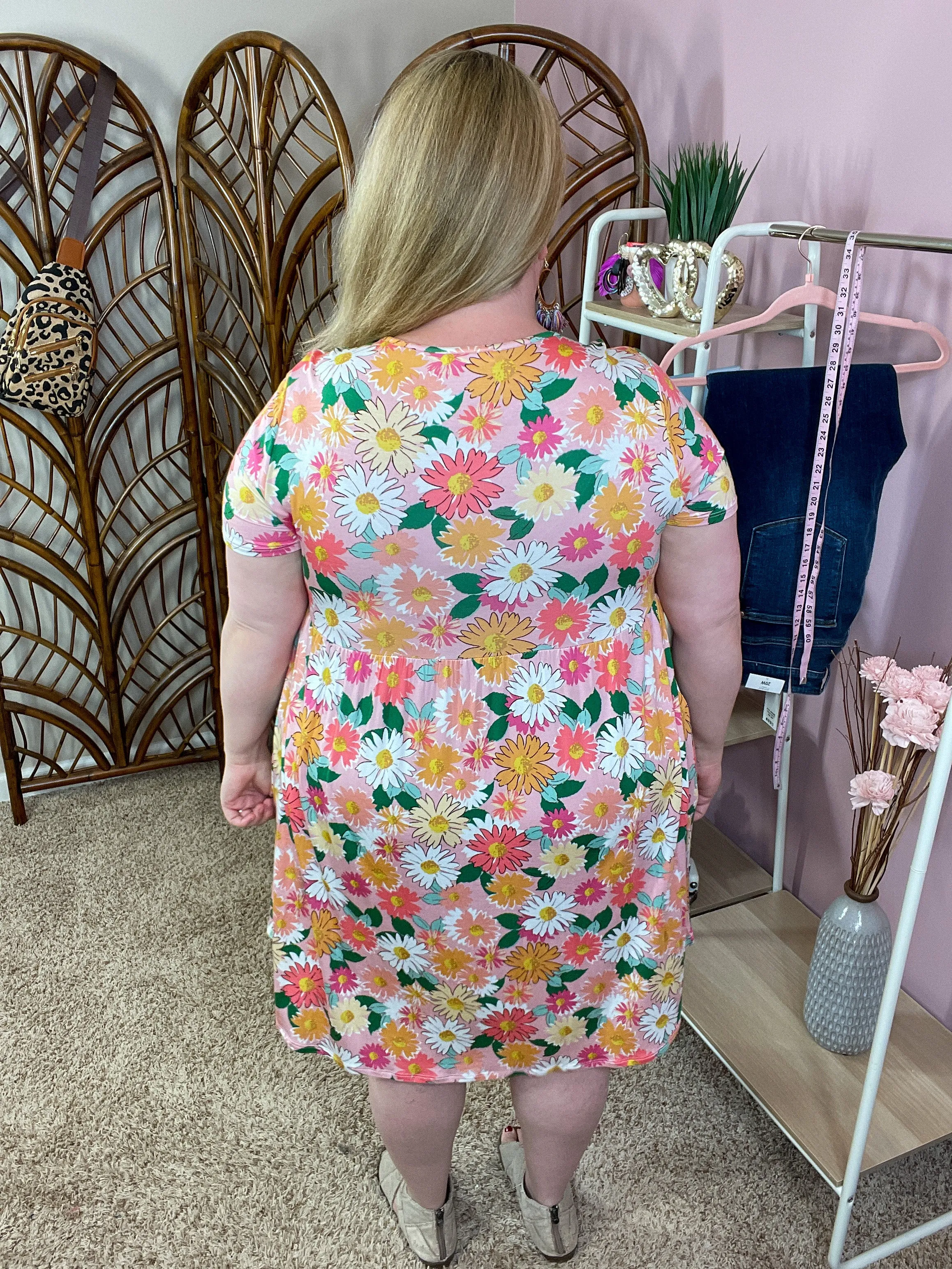Happy as a Daisy Babydoll Dress - Pink Mix