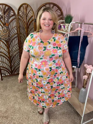 Happy as a Daisy Babydoll Dress - Pink Mix