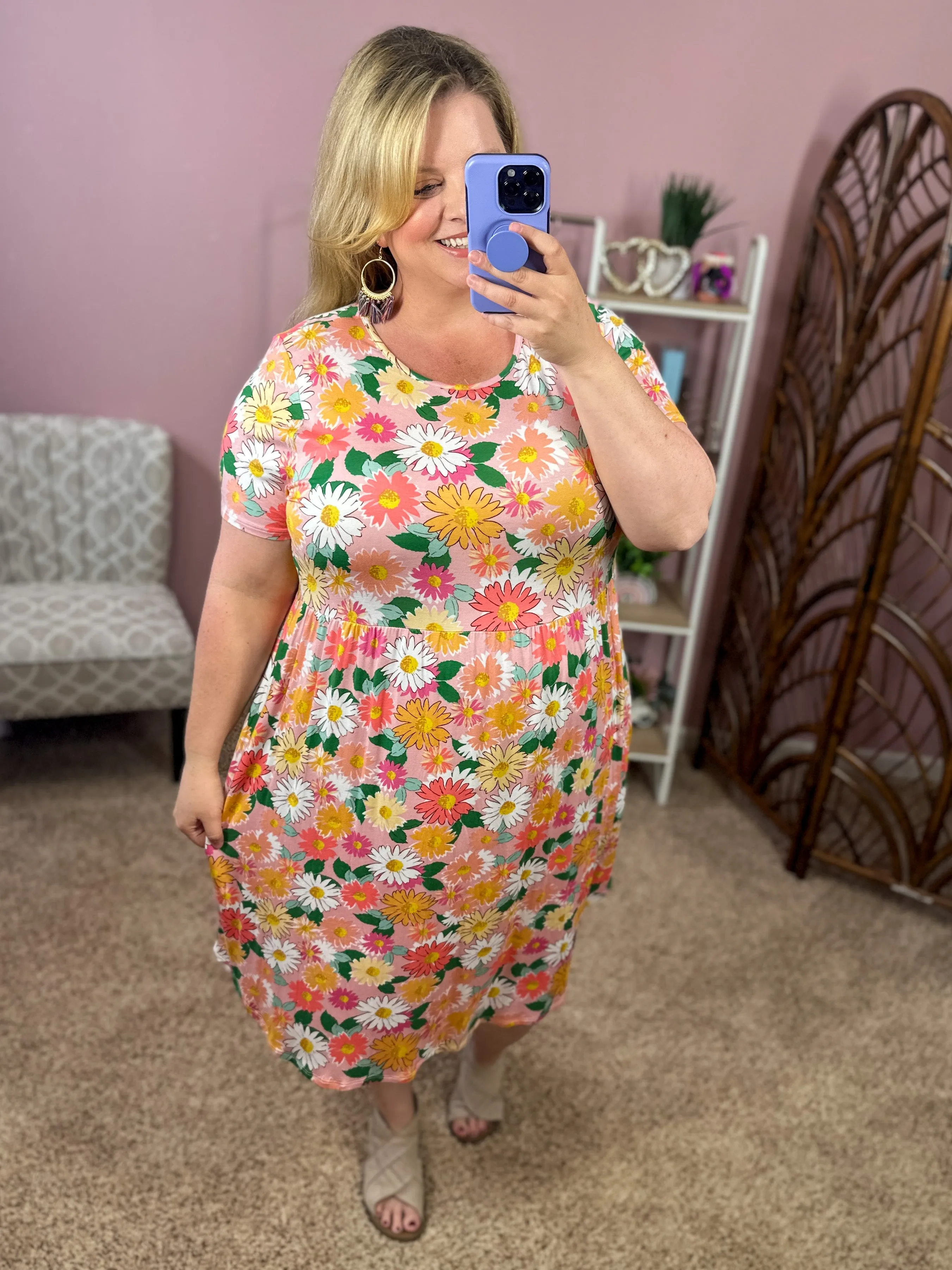 Happy as a Daisy Babydoll Dress - Pink Mix