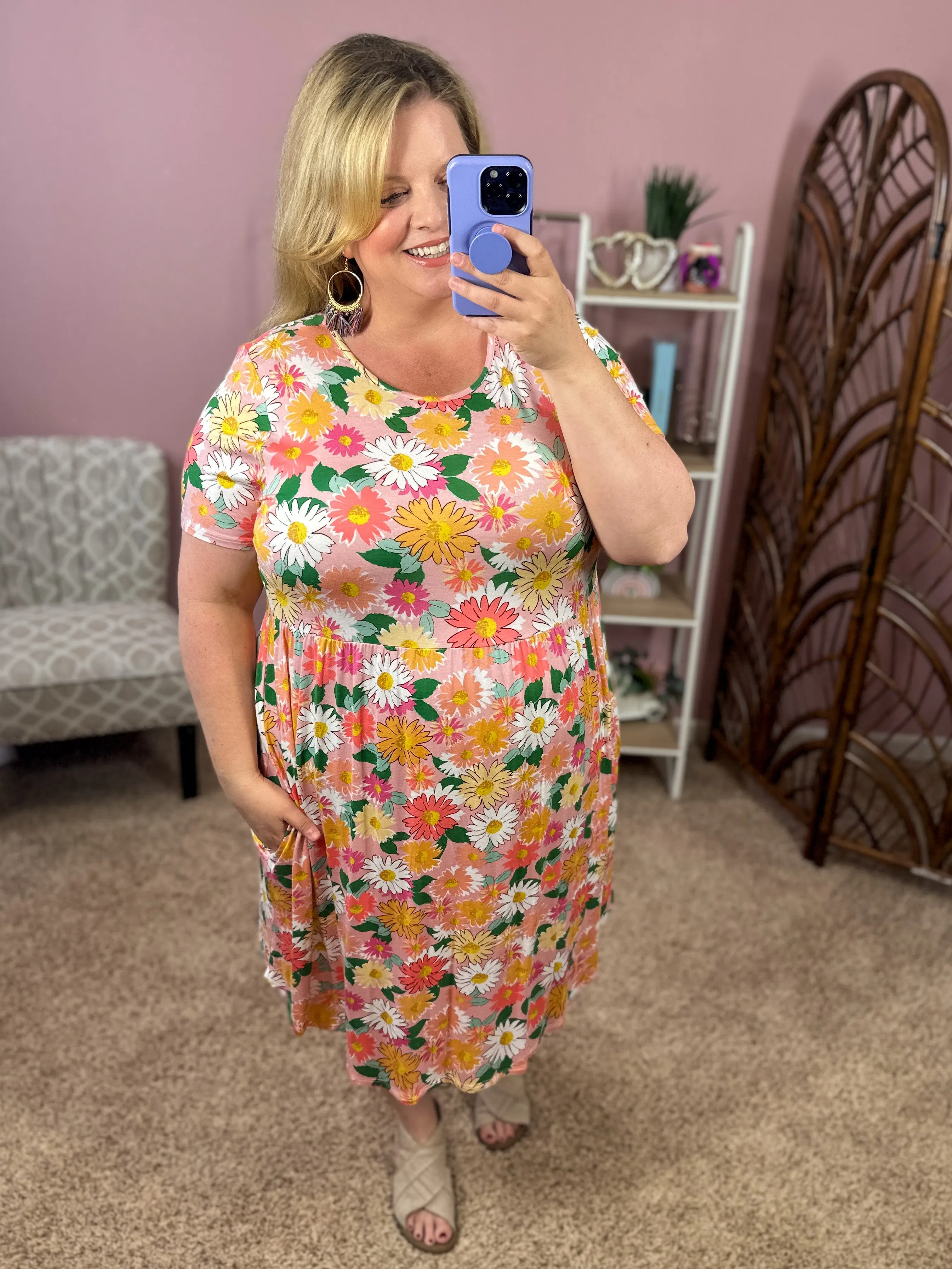 Happy as a Daisy Babydoll Dress - Pink Mix