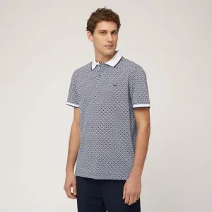 Harmont & Blaine Geometric Print Polo - Blue