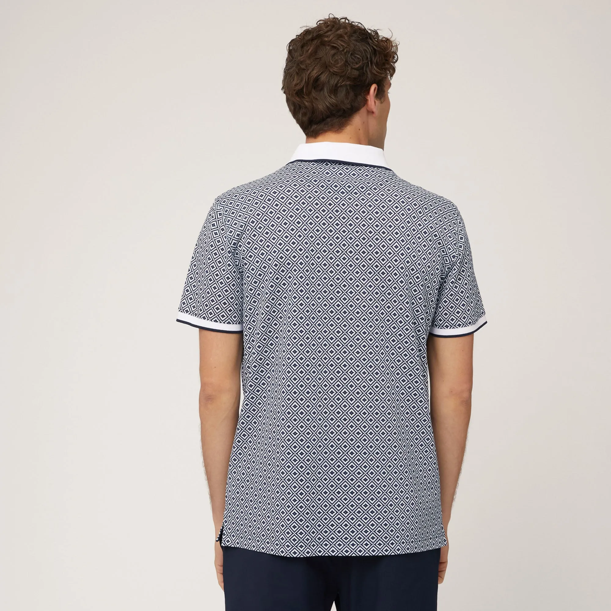 Harmont & Blaine Geometric Print Polo - Blue