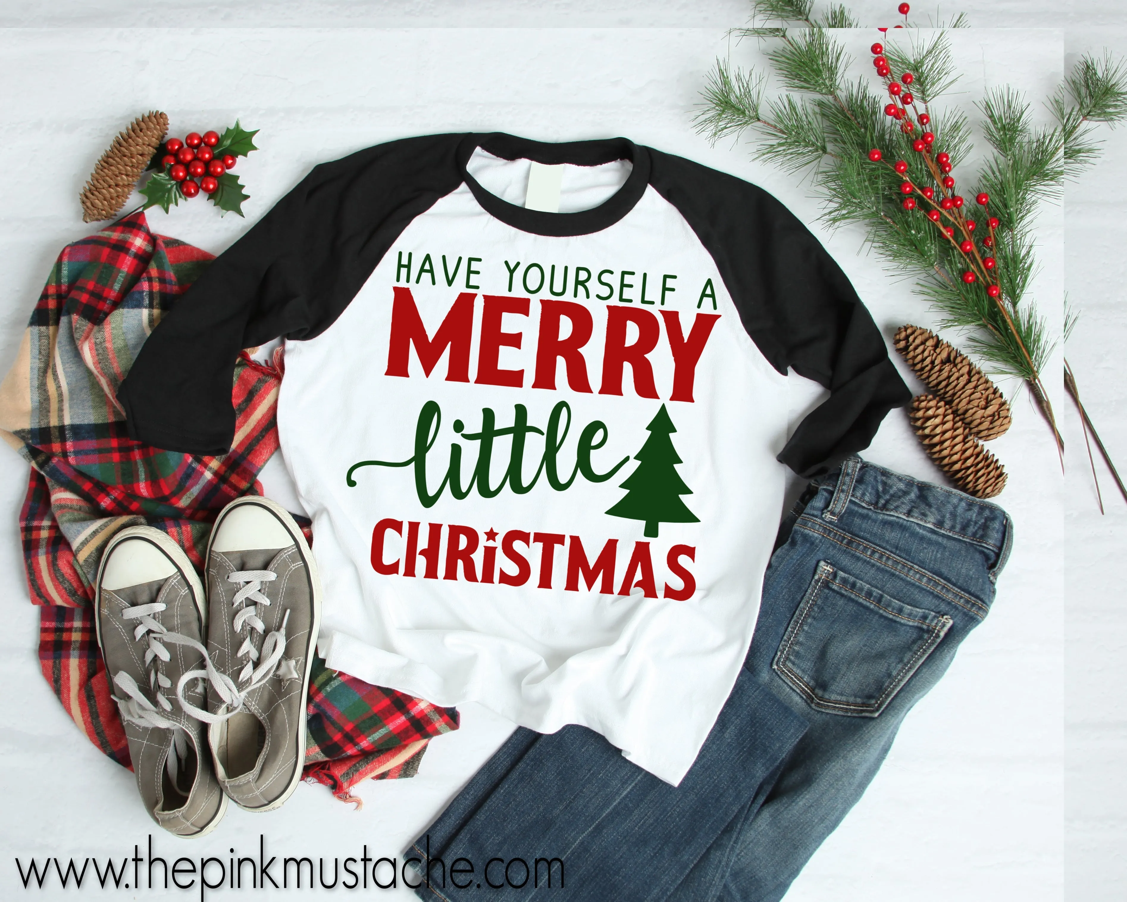 Have Yourself A Merry Little Christmas Raglan / Youth and Adult sizing