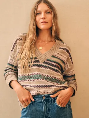 Highland Fair Isle V-neck Sweater Faherty