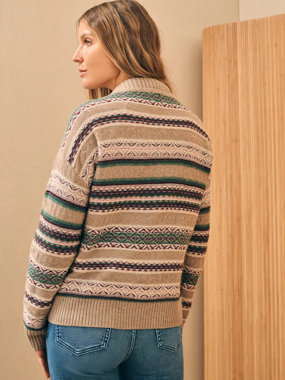 Highland Fair Isle V-neck Sweater Faherty