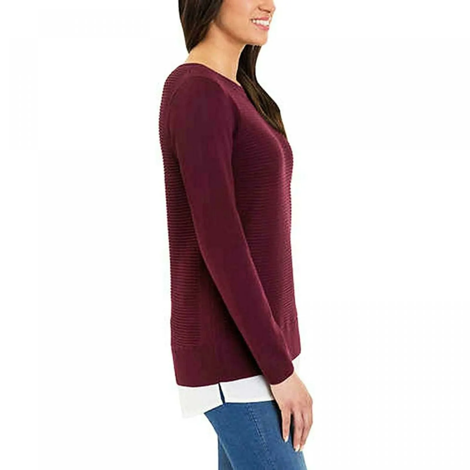 Hilary Radley Women's Layered Look Twofer Sweater