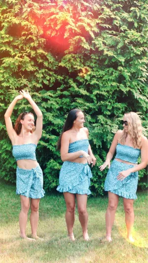 Hot Tropic Wrap Floral Skirt Set