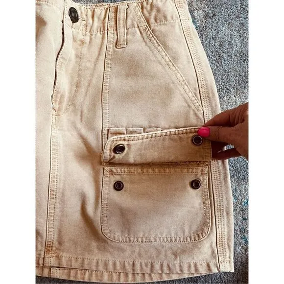 Hudson Jeans Women’s Faded Bronze Cargo Pocket Mini Skirt size 26 NWT