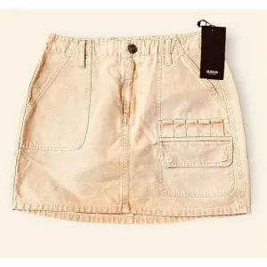 Hudson Jeans Women’s Faded Bronze Cargo Pocket Mini Skirt size 26 NWT