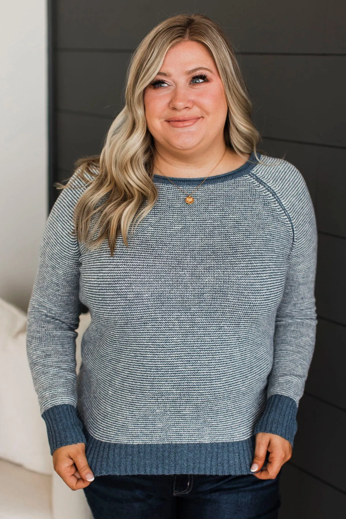 Idyllic Moments Knit Sweater- Indigo