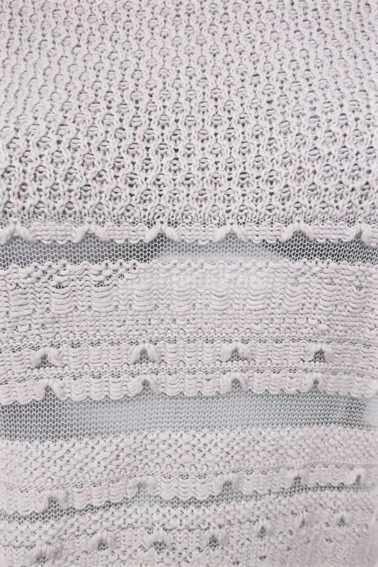 Inhabit Sheer Stripes Sweater Fawn Cotton-Blend Knit Pullover Size Petite NEW