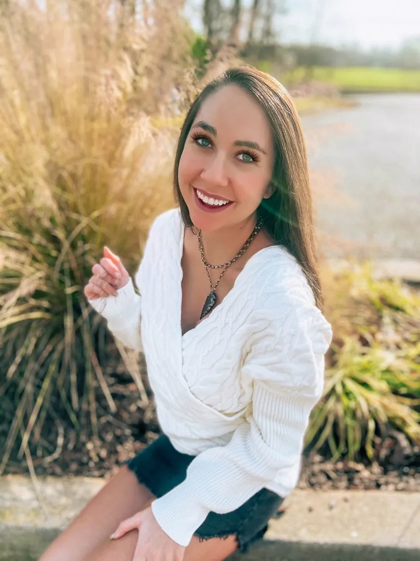 Ivory Crisscross Sweater