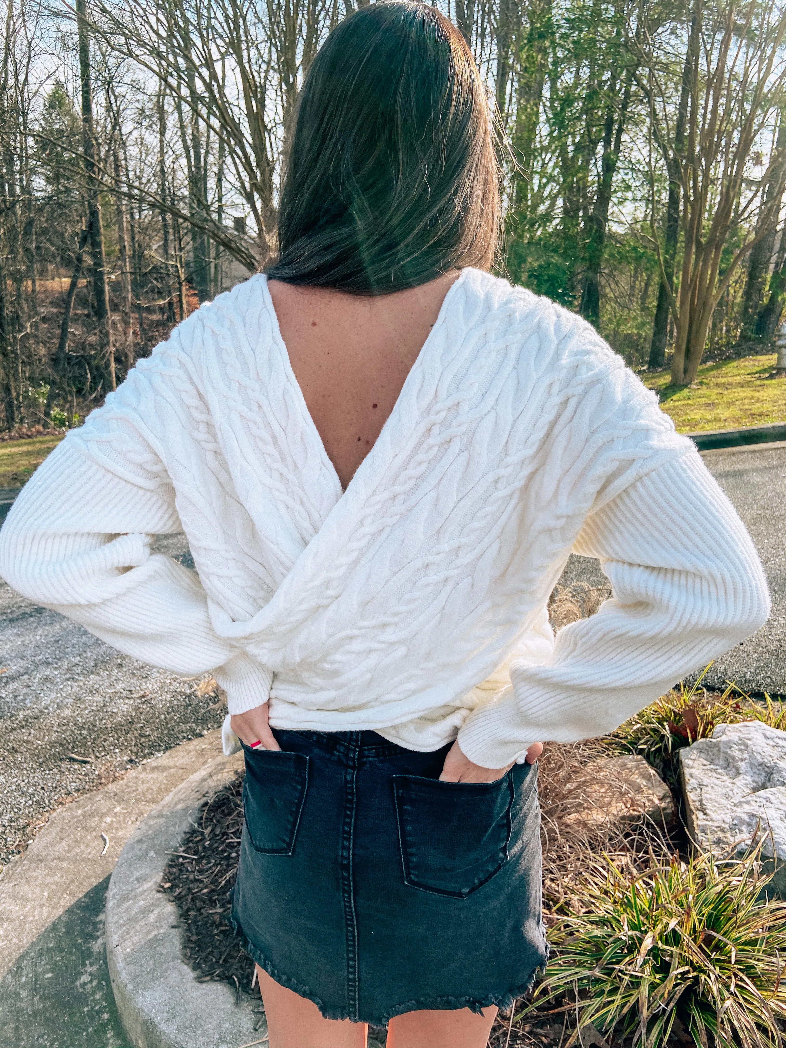 Ivory Crisscross Sweater