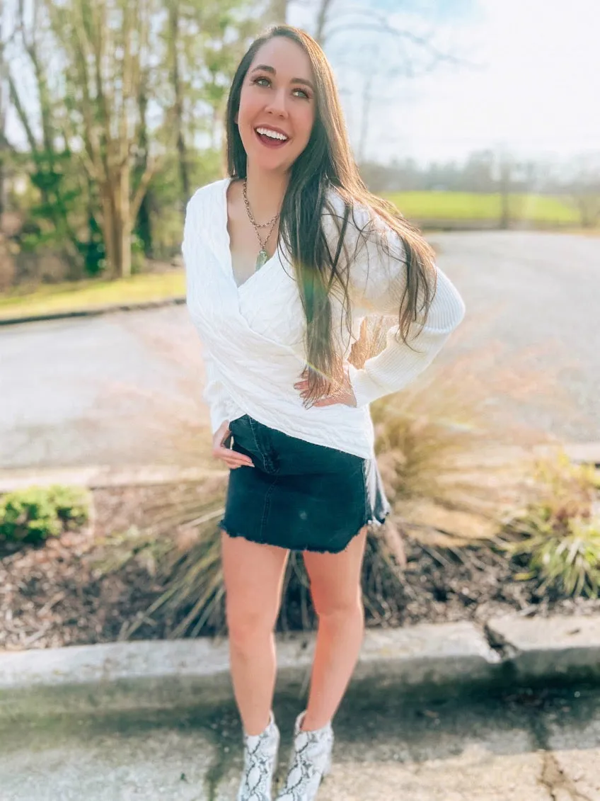 Ivory Crisscross Sweater