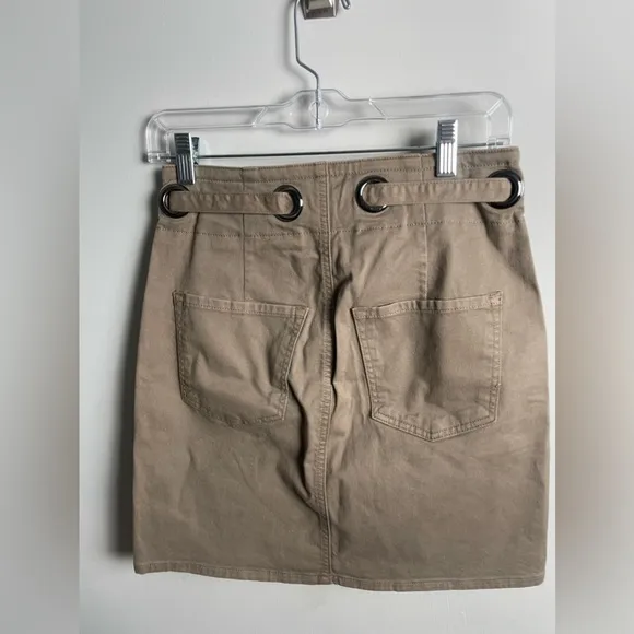 J Brand Tie Mini Skirt Myriam Skirt Size 26 Khaki Brown NWT