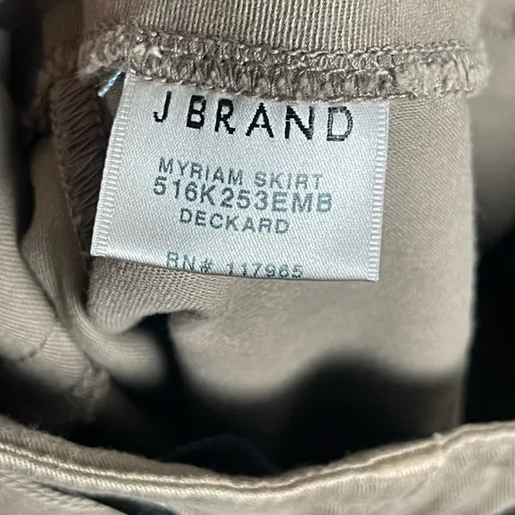J Brand Tie Mini Skirt Myriam Skirt Size 26 Khaki Brown NWT