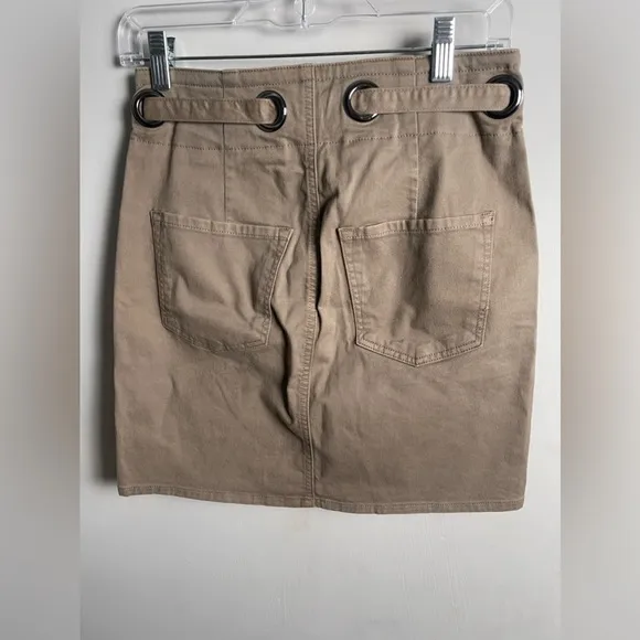 J Brand Tie Mini Skirt Myriam Skirt Size 26 Khaki Brown NWT