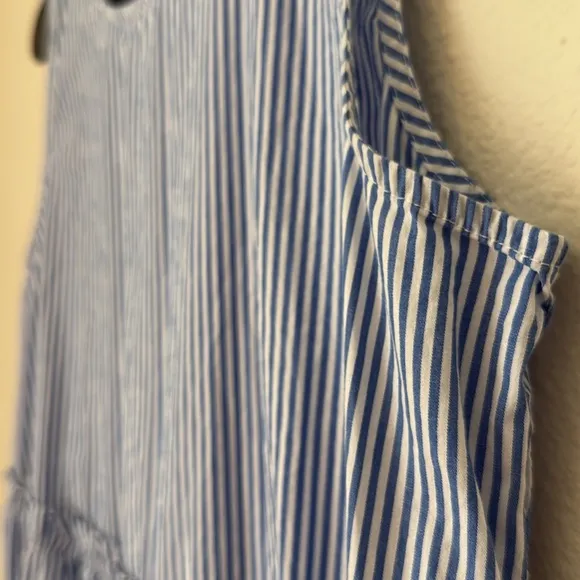 J. Crew Midi Sleeveless Tiered Striped Dress