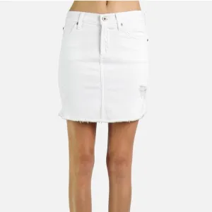 James Jeans Daisy Denim Mini Skirt in Opaque White Sz 27 Sz 4
