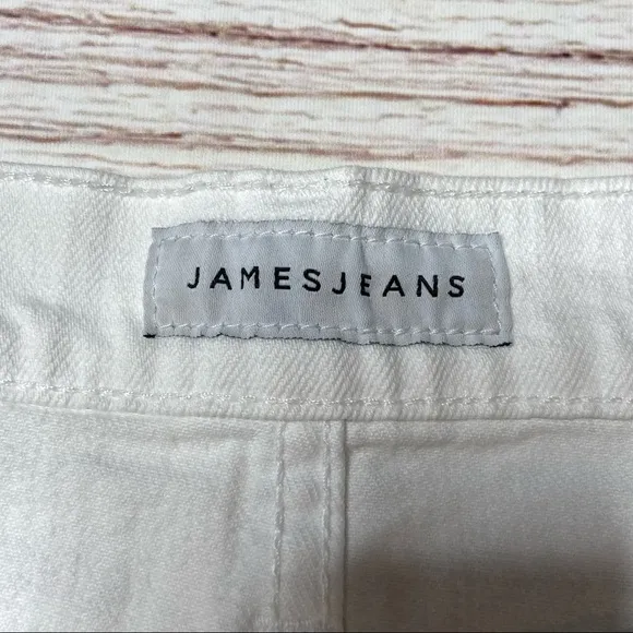 James Jeans Daisy Denim Mini Skirt in Opaque White Sz 27 Sz 4