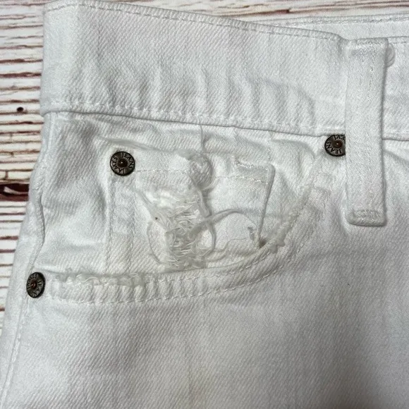James Jeans Daisy Denim Mini Skirt in Opaque White Sz 27 Sz 4