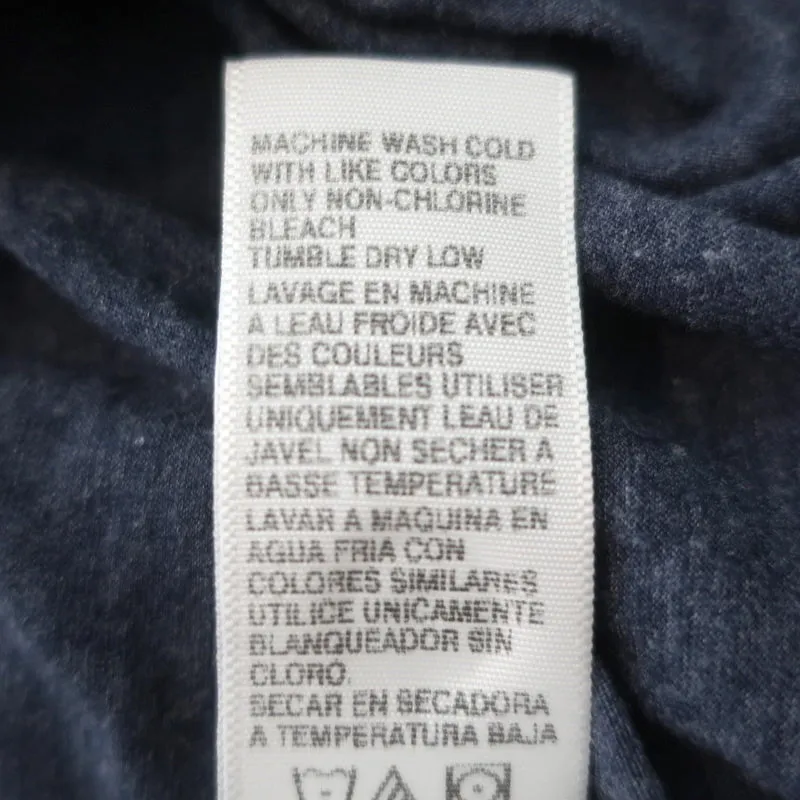 James Perse Short Sleeve Henley Shirt Blue Melange Tech Jersey Size 0