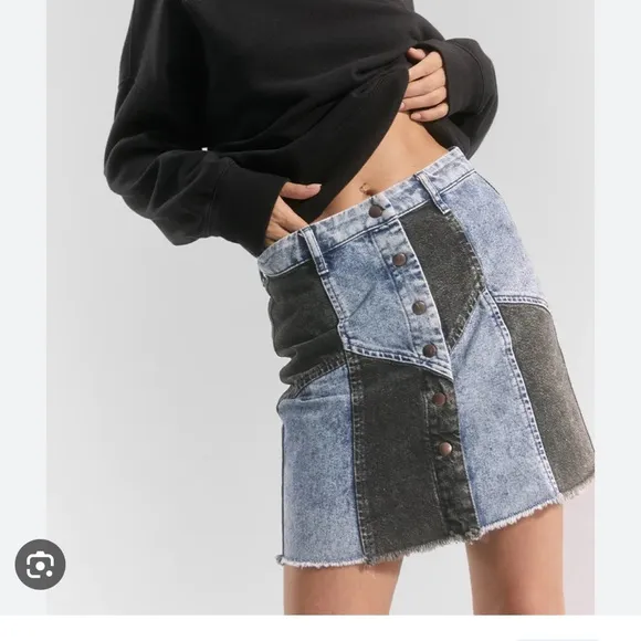 Jean Skirt by Rails The Oakwood Acid Patchwork mini skirt