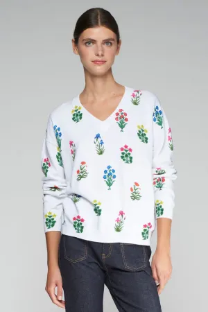 Jersey Knit Sweater in Floral
