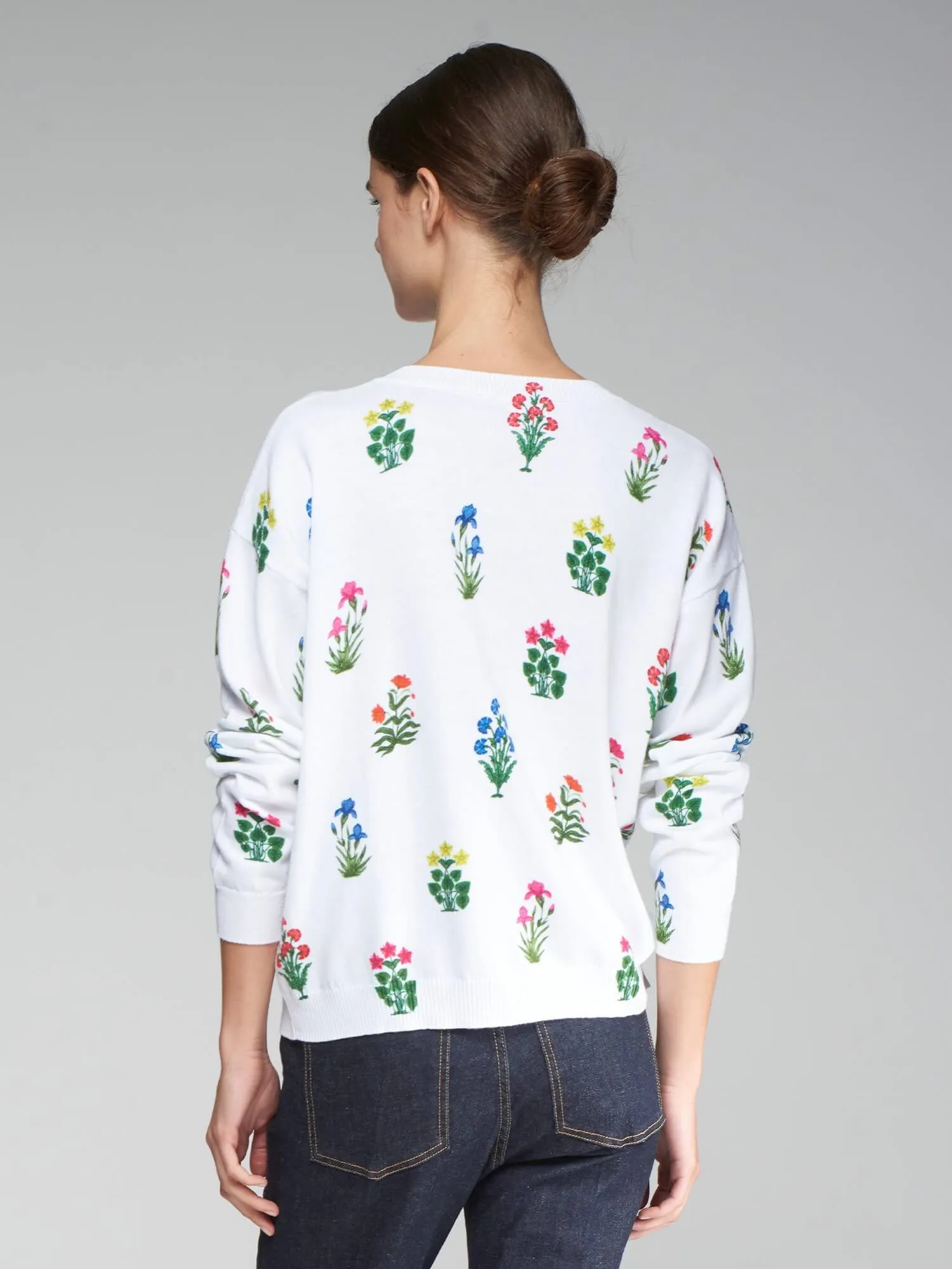 Jersey Knit Sweater in Floral