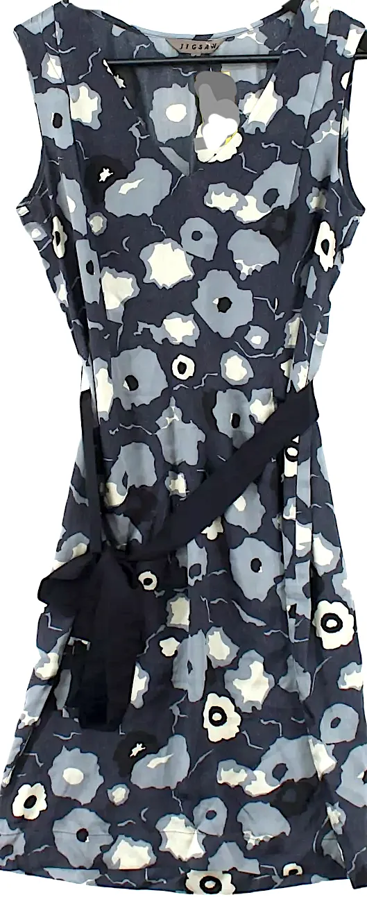 Jigsaw London UK.  Blue Floral 00% Viscose Sleeveless Maxi Dress