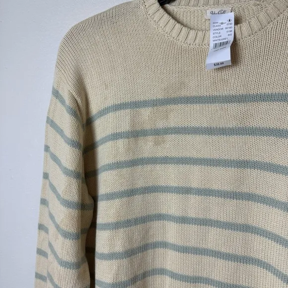John Galt White &amp; Grey Thin Striped Brianna Sweater