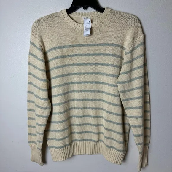 John Galt White &amp; Grey Thin Striped Brianna Sweater