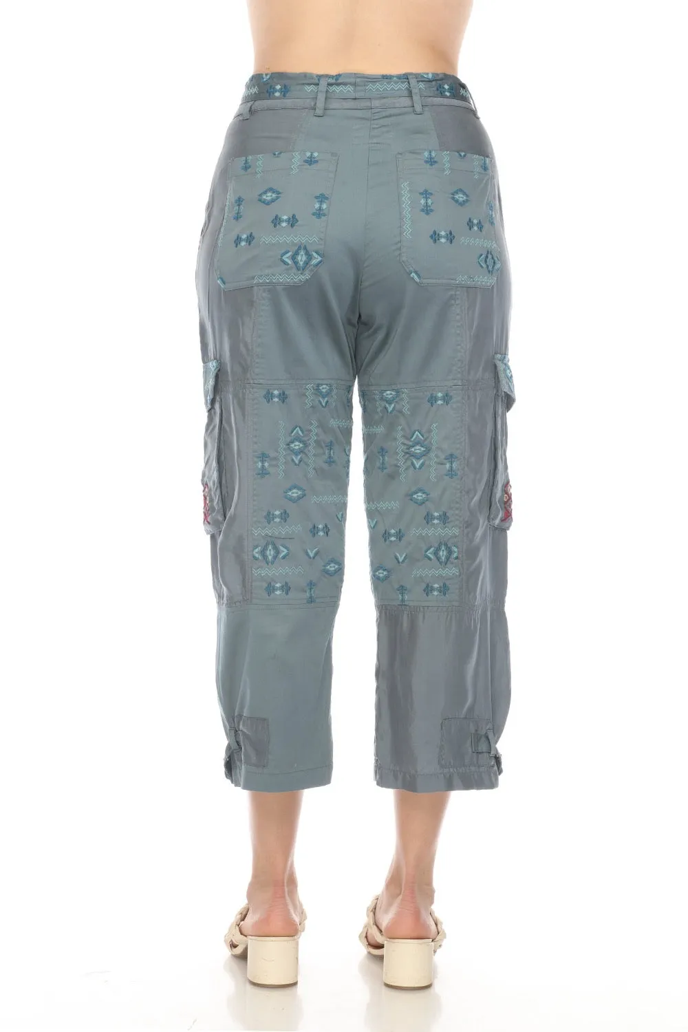 Johnny Was Biya Esme Cargo Capri Pants B66523 Boho Chic *