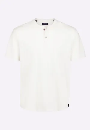 Kamel Men's Short-Sleeve Jersey Henley Top, Milk - BM24602